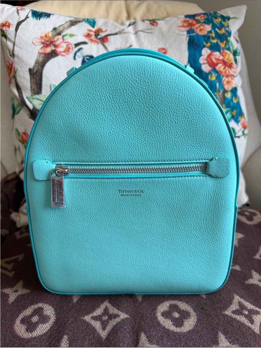 NWT Tiffany & Co. Aqua Leather Mini Backpack